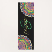 Red en Green Mandala Monogram Yoga Mat (Voorkant)