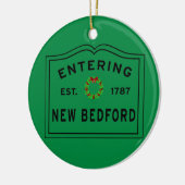 Red en Green, New Bedford Holiday Wreath Keramisch Ornament (Links)