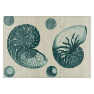 Red en Green Seashell Art Snijplank