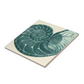 Red en Green Seashell Art Tegeltje (Zijkant)