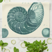 Red en Green Seashell Art Theedoek (Gevouwen)