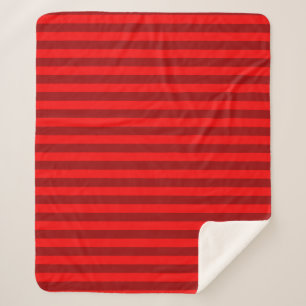 Red en Maroon Stripes Design Sherpa Deken