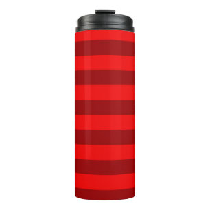 Red en Maroon Stripes Design Thermosbeker