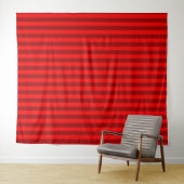 Red en Maroon Stripes Design Wandkleed (In Situ (horizontaal))