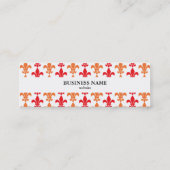 Red en Oranje Fleur de Lis Pattern Mini Visitekaartje (Achterkant)