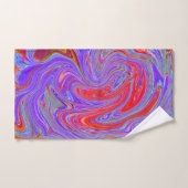 Red en Paarse Groovy Abstracte Retro Art Bad Handdoek (Handdoek)