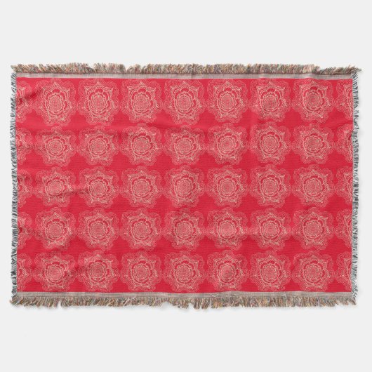 Red en Tan Mandala Pattern Blanket Deken (Voorkant)