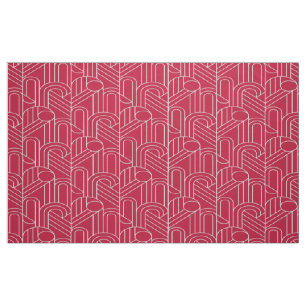 Red en white Art Deco gepatterd Stof