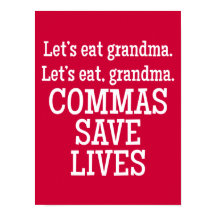 Red en White Commas Save Lives Funny