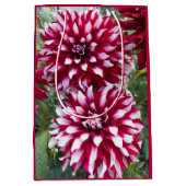 Red en White Dahlias Floral Medium Cadeauzakje (Voorkant)