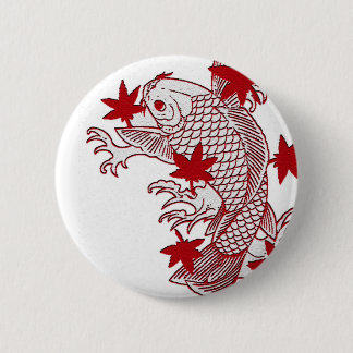 Red en White Koi Ronde Button 5,7 Cm