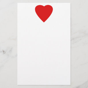 Red en White Love Heart Design. Briefpapier