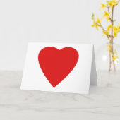 Red en White Love Heart Design. Kaart (Gele Bloem)
