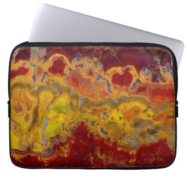 Red en yellow Crayloa Jasper Laptop Sleeve (Voorkant)