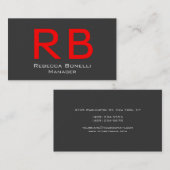 Red enorme letters Monogram Manager Visitekaartje (Voorkant / Achterkant)