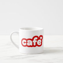 Red Espresso "Café" Mug avec Coeur Détails