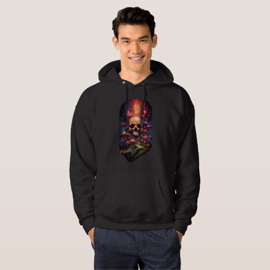 Red Ether Mushroom Skull Hoodie (Voorkant volledig)