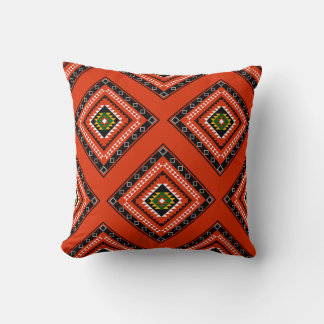 Red Ethnic Pattern Kussen
