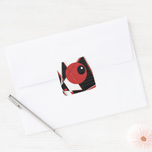 Red Eye die netjes kijkt Vierkante Sticker