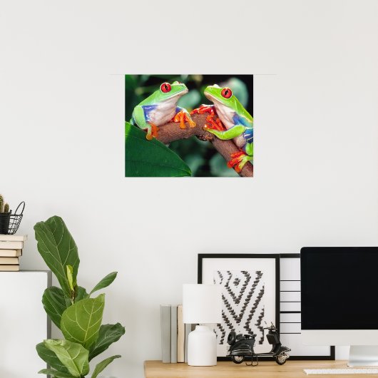 Red Eye Treefrog Pair, Agalychinis callidryas Poster (Thuiskantoor)