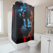 Red Eyed Black Panther Douchegordijn (In situ)