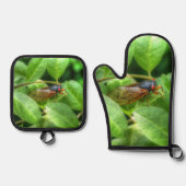 Red Eyed Cicada Ovenwant & Pannenlap Set (Voorkant)