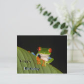Red Eyed Gaudy Frog Happy Birthday Briefkaart (Staand voorkant)