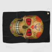 Red Eyed Sugar Skull Zombie Undode Golfhanddoeken Golfhanddoek (Horizontaal)