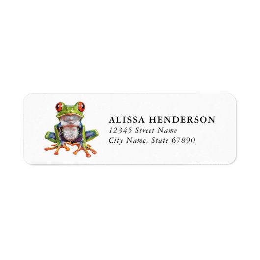 Red-Eyed Tree Frog Retouradres Labels (Voorkant)