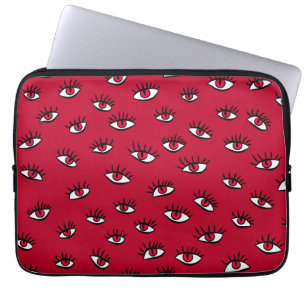 Red Eyes Pattern - Horror Gotische esthetiek Laptop Sleeve