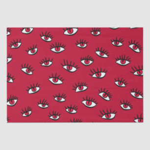 Red Eyes Pattern - Horror Gotische esthetiek Tissuepapier