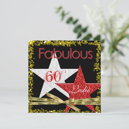 RED FABULOUS 60 Invitation d'anniversaire (Debout devant)