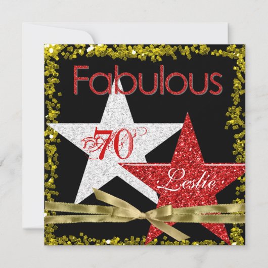 RED FABULOUS Invitation d'anniversaire 70 (Devant)