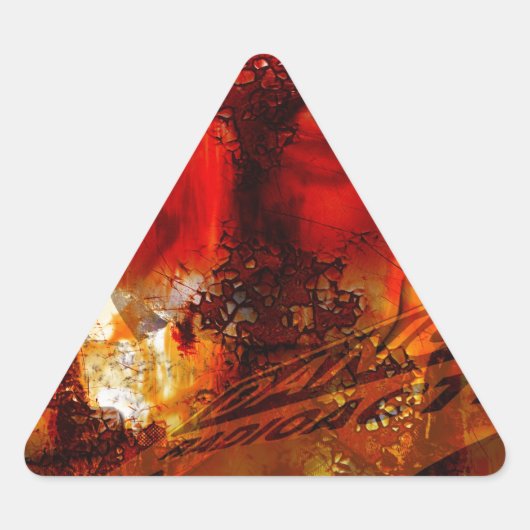 Red Face Graffiti Driehoek Sticker (Voorkant)