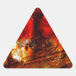 Red Face Graffiti Driehoek Sticker