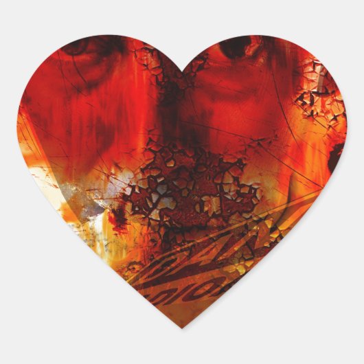 Red Face Graffiti Hart Sticker (Voorkant)