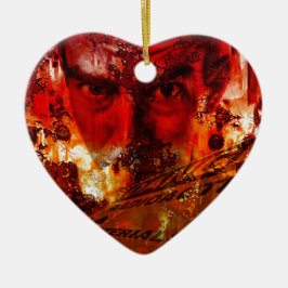 Red Face Graffiti Keramisch Ornament