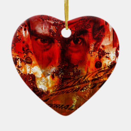 Red Face Graffiti Keramisch Ornament (Voorkant)