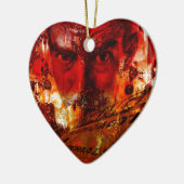 Red Face Graffiti Keramisch Ornament (Links)