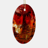 Red Face Graffiti Keramisch Ornament (Rechts)