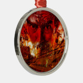 Red Face Graffiti Metalen Ornament (Rechts)