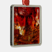 Red Face Graffiti Metalen Ornament (Rechts)