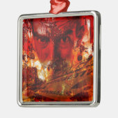 Red Face Graffiti Metalen Ornament (Links)