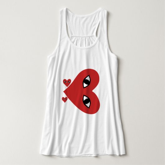 Red Face Love Heart Eyes Tanktop (Design voorkant)