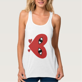 Red Face Love Heart Eyes Tanktop