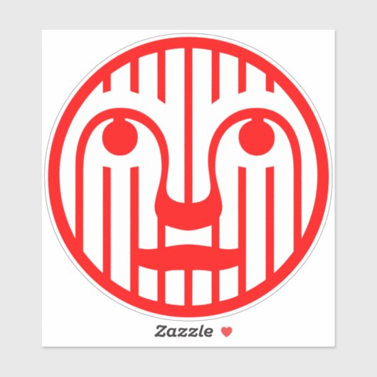 Red Face Modern 4Matt Sticker (Vel)