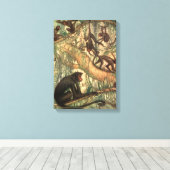 Red Faced Spider Monkeys door Louis Sargent Canvas Afdruk (Insitu (Houten vloer))