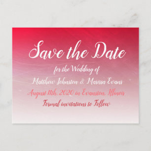 Red Fade Crackle Enregistrer la carte postale Date