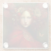 Red Fairy Fantasy Art Glazen Onderzetter (Achterkant)