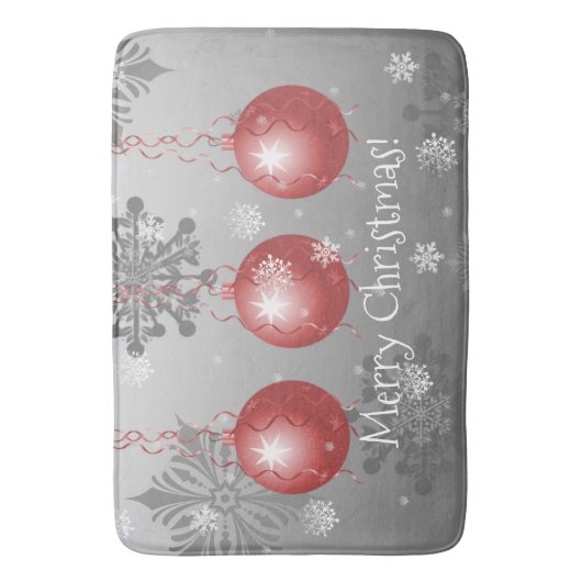 Red Fancy kerstsieraad Bath Mat (Voorkant Verticaal)